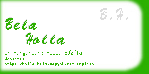 bela holla business card